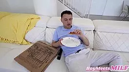 Big Titty Milf Wants A Big Sausage Along With Her Pizza From Johnny Love