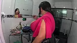 Huge busty BBW slut doll misbehaves in mansion with naughty activities