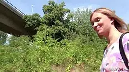 german scout spots teen in park and fucks her for cash