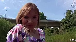 german scout spots teen in park and fucks her for cash