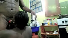 Check out this hot blowjob in the kitchen