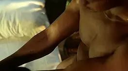 Petite latina with tight pussy fucks ebony husband after work in interracial sex.