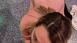 wife lost beer pong, now stripping and sucking dick