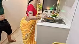 indian big ass wife says 'my pussy is so wet and horny' while cooking in the kitchen