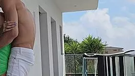 Fucking tommy cabrio on balcony as neighbors watch