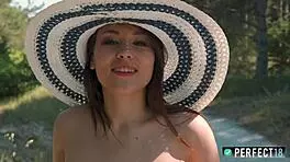 Busty Forest Nymph Pleasures Herself by the Road Natural Curves View at Perfect18