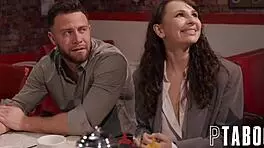 Seth, Liz, and Jordan Sneak Around in a Reality POV Scene at the Diner with Petite Figures