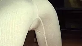 Ass job dry humping and cum on yoga pants