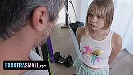 Exxxtra Small 18+ Tiny Cute Coco Lovelock Gives Big Stud Sloppy Blowjob During Workout