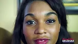 Skylar gets on the couch to let him put that fast toy on her clit