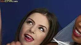 cfnm wedding dress ebony jerks old cock in 3some with bff