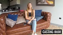 Skinny latina teen 18+ feels intense pleasure in pov casting blowjob