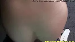 Stranded teen fucks and sucks with intense passion