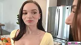 whipped cream fun with sexy teen group