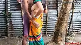 raini enjoys outdoor sex with her bengali boudi friend in the country ranch during a webcam session