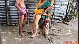 raini enjoys outdoor sex with her bengali boudi friend in the country ranch during a webcam session