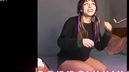 Bonneyuwu masturbates with transparent dildo