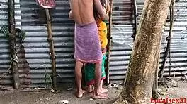 raini enjoys outdoor sex with her bengali boudi friend in the country ranch during a webcam session