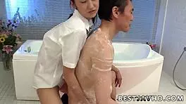 hey, this sultry japanese schoolgirl takes a creampie from a stranger's hardcore pounding