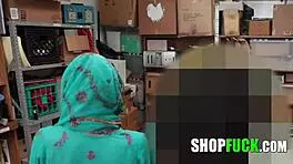 Innocent muslim girl tricked into intense fucking by corrupt cop at shop