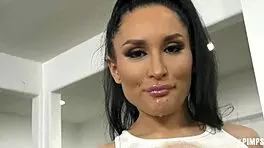 I oiled my petite tits and took Charles Dera's monster cock deep inside me, feeling every thrust.