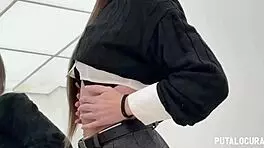 spanish big-ass beauty chloee passionately fucks and seduces torbe in front of the mirror, feeling intense pleasure