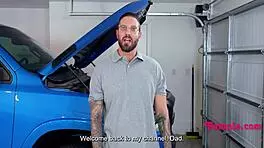 Hormonal Teen Girl Won't Let Man Work In Peace With Blowjob