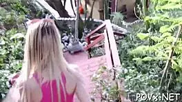 that playful girl enjoys big challenges and exciting games