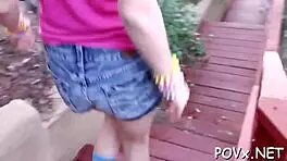 that playful girl enjoys big challenges and exciting games