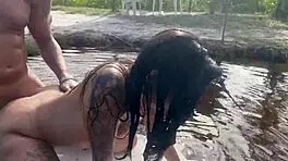 Intense fucking of sexy Latina teen in the mangrove swamp