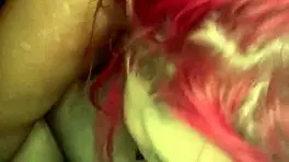 Redhead streetwalker strips naked to suck dick in truck backseat lets guy cum in whore mouth