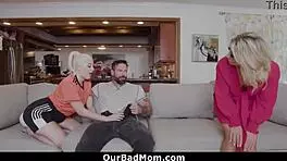 a proper stepfamily threesome in the living room - ourbadmom