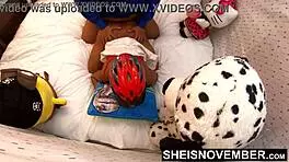 Hot ebony babe gets fucked hard by best friend after game fails