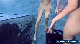 horny girls: 'let's strip each other in the pool'