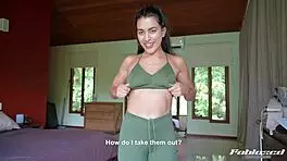 TRY ON HAUL HORNY BEAUTY MASTURBATING IN YOGA PANTS AND DIRTY TALKING