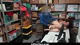 teen shoplifter maya morena hides item, officer searches ass!