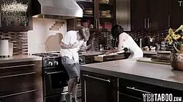 lonely big tits milf bathes and fucks young hung stepson