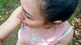 phone vlog ends with risky quickie blowjob in public park