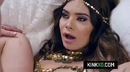 Voluptuous Teen Violet Starr In Gold Bikini Rides Hard Cock