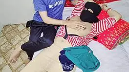 Indian wife moans dirty Hindi while husband fucks her tight pussy!