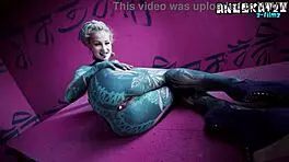 solo anal fisting with toys and plugs for tattoo girl