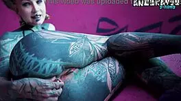 solo anal fisting with toys and plugs for tattoo girl
