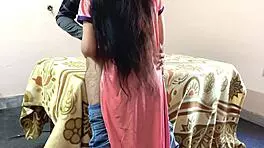 Guy fucked hot beautiful horny woman with Hindi dirty talk, creampie and doggystyle action.