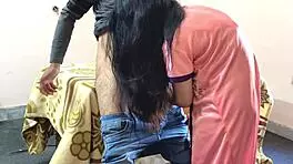 Guy fucked hot beautiful horny woman with Hindi dirty talk, creampie and doggystyle action.