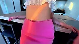 Submissive Colombian girl twerks in miniskirt for New Year's wish