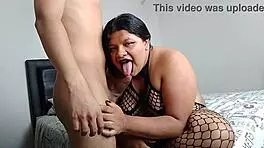 Rich Brunette Emotionally Deep Throats Girlfriend's Cock Secretly, Hot Couple Spanks Her Big Ass in Lingerie