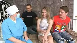 Doctor Gazes at Hymen Physical and Virgin Teen Shagging