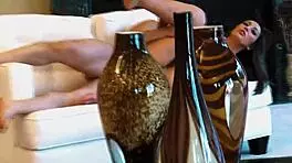 angelica saige sucks his fingers as he aggressively pounds her tight pussy