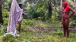 Mature african slut with big tits gets passionately stroked 😍