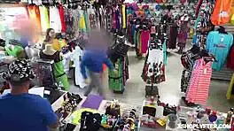 Black Shoplifter Chick Gets Caught in Store